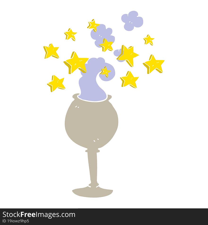 flat color illustration of a cartoon magic goblet