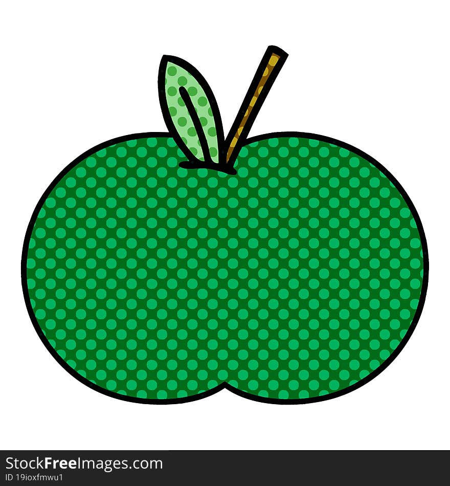 Comic Book Style Cartoon Juicy Apple