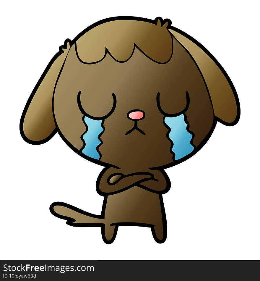 cute cartoon dog crying. cute cartoon dog crying