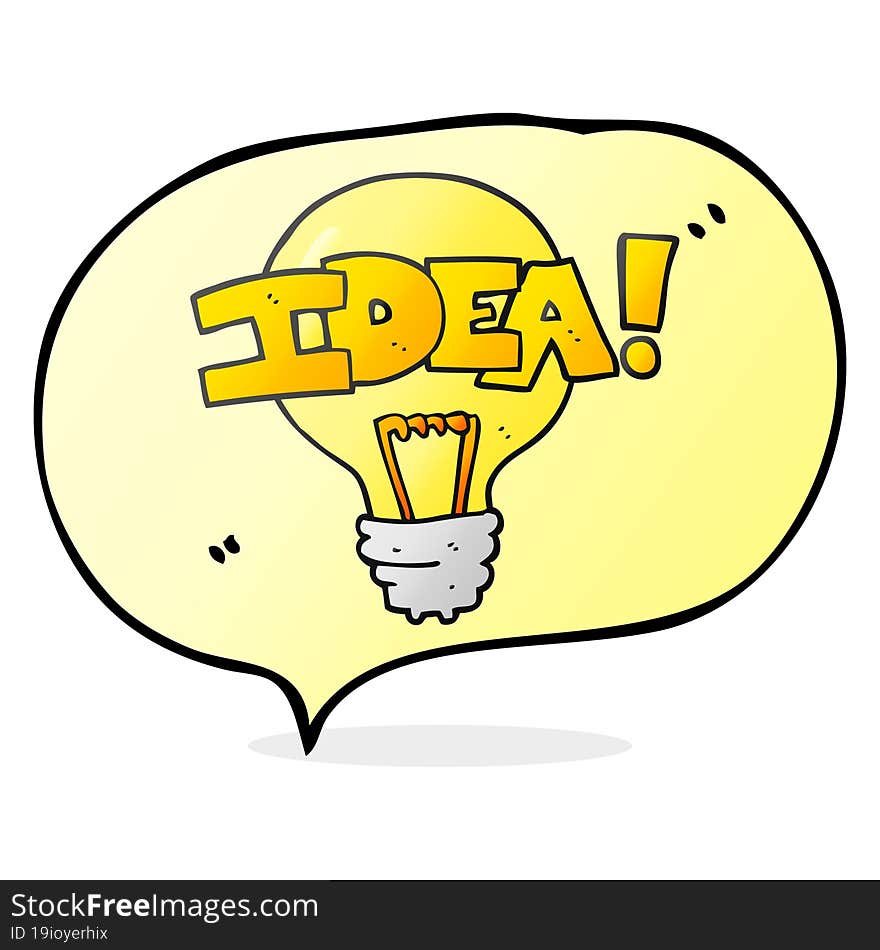 speech bubble cartoon idea light bulb symbol