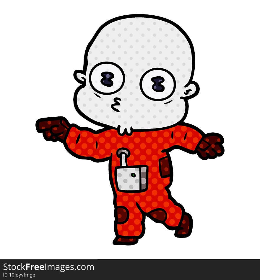 cartoon weird bald spaceman. cartoon weird bald spaceman