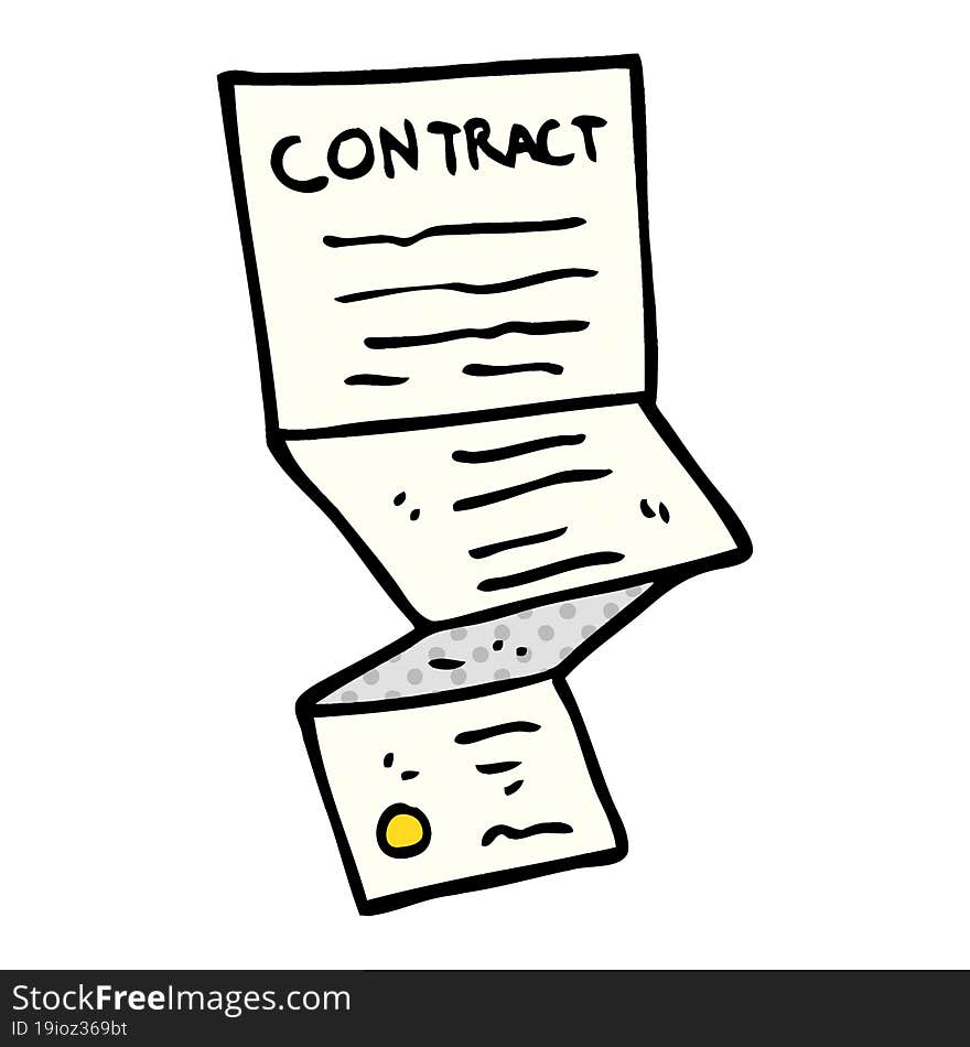 cartoon doodle long contract