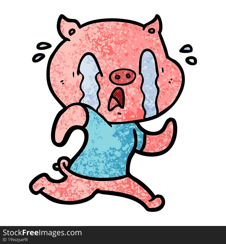 crying pig cartoon. crying pig cartoon