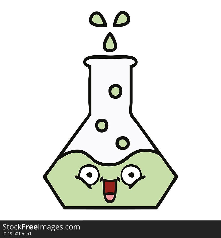 cute cartoon science beaker