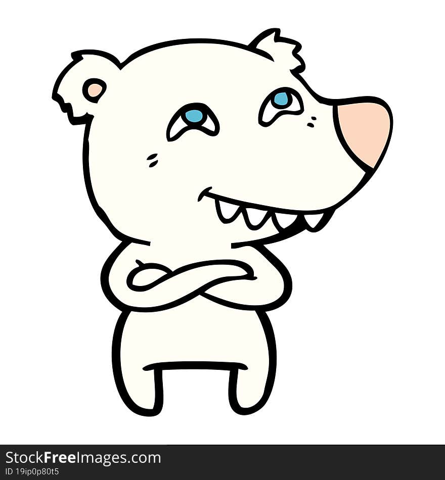 cartoon polar bear showing teeth. cartoon polar bear showing teeth