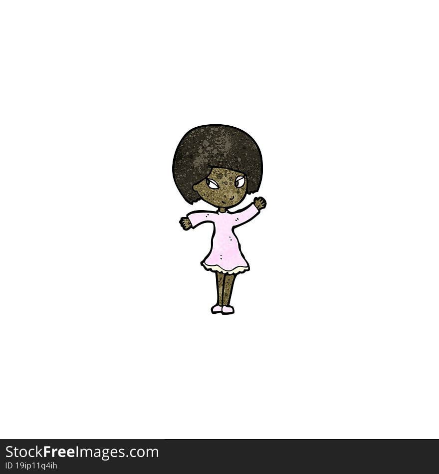 pretty girl pointing cartoon