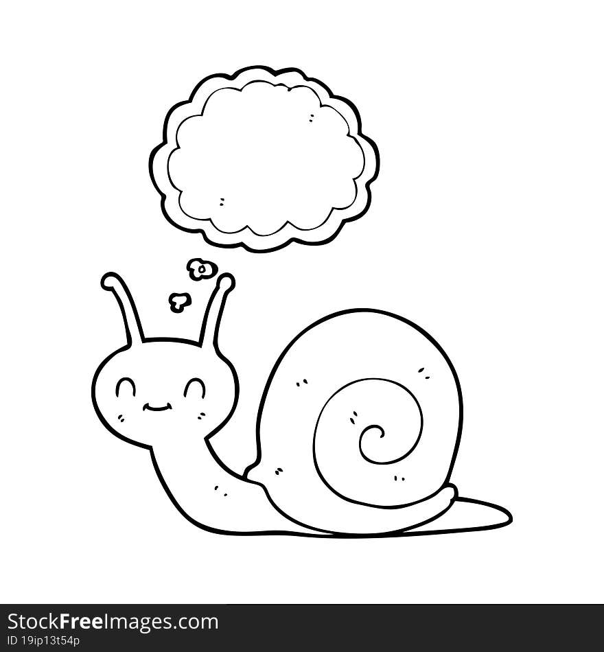 Thought Bubble Cartoon Cute Snail