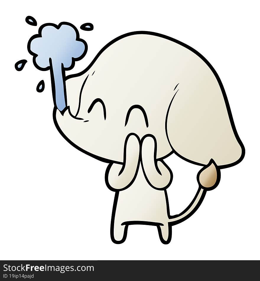 cute cartoon elephant spouting water. cute cartoon elephant spouting water