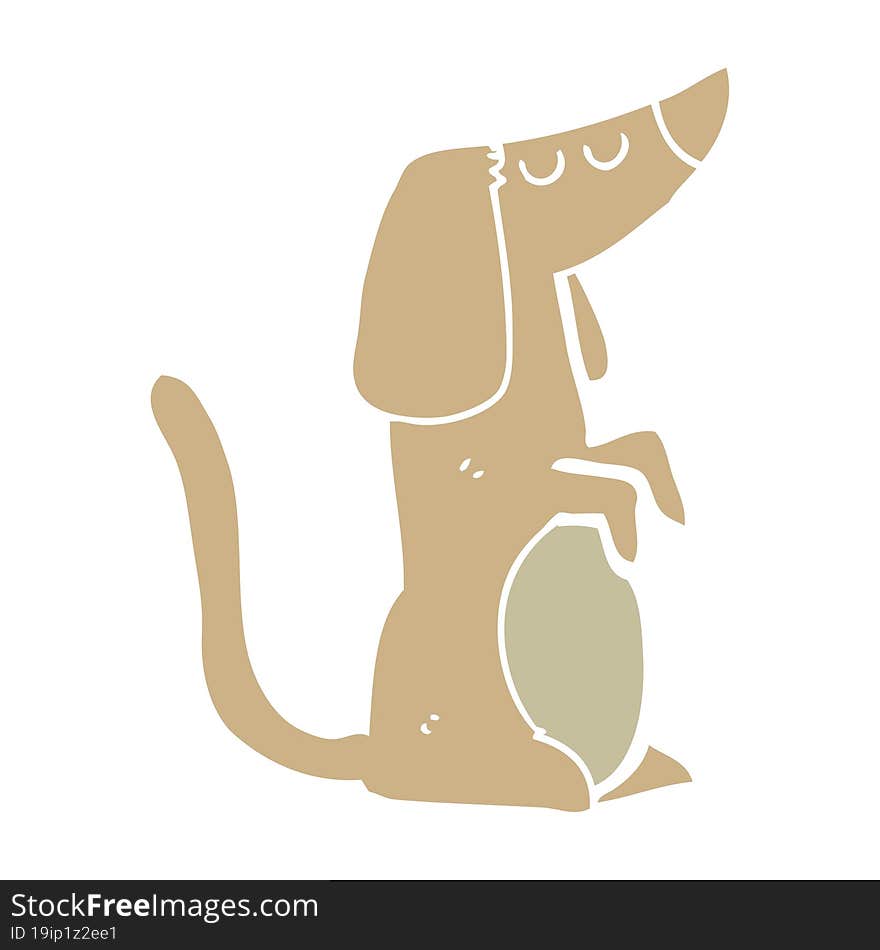 Flat Color Style Cartoon Dog