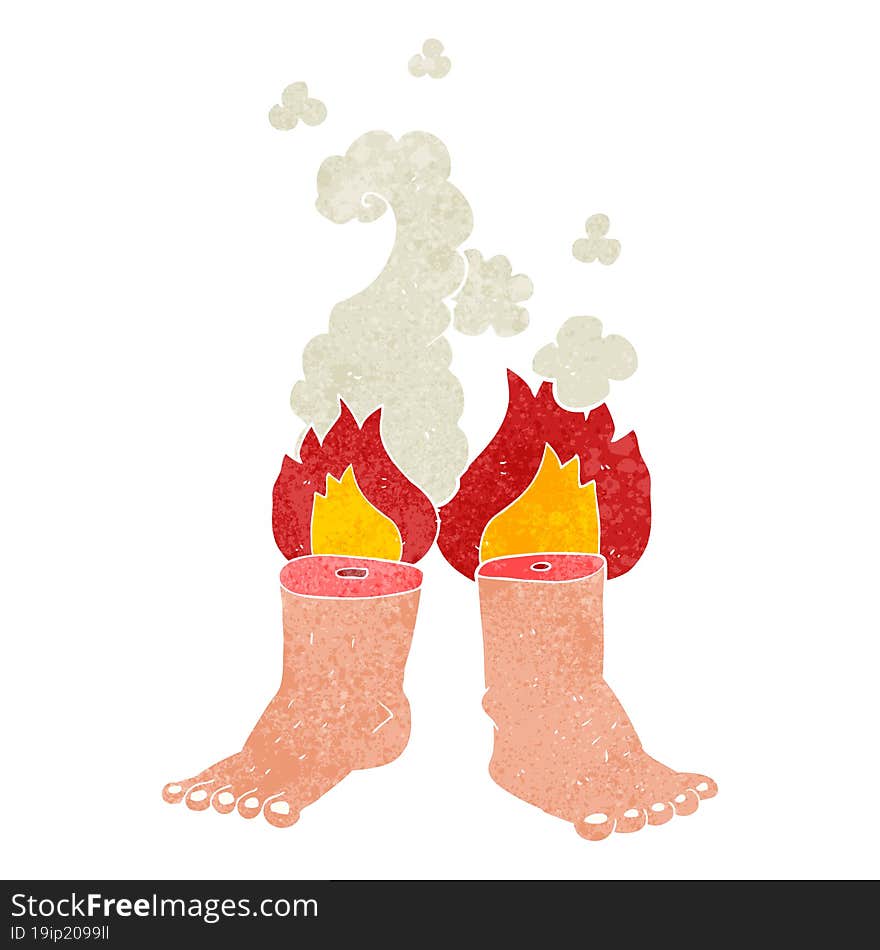 retro cartoon of spontaneous human combustion