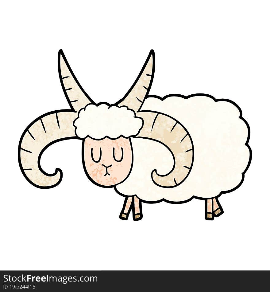 cartoon long horned ram. cartoon long horned ram