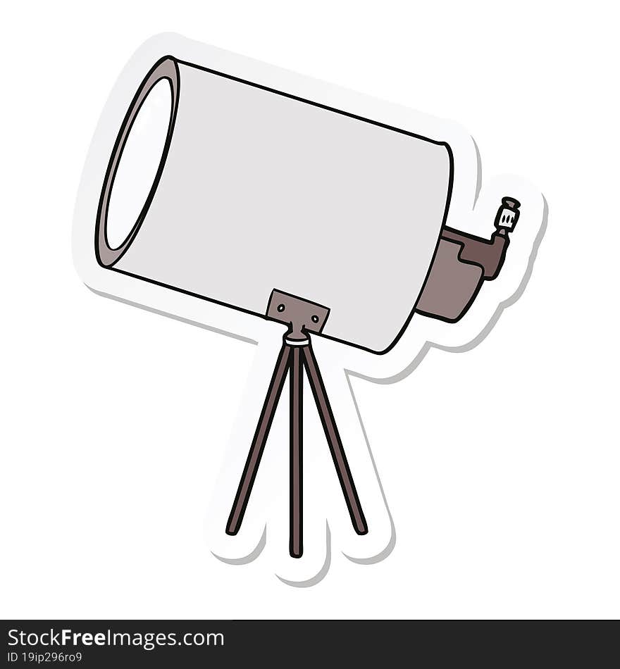 sticker of a cartoon big telescope