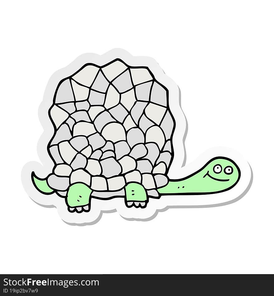 Sticker Of A Cartoon Tortoise