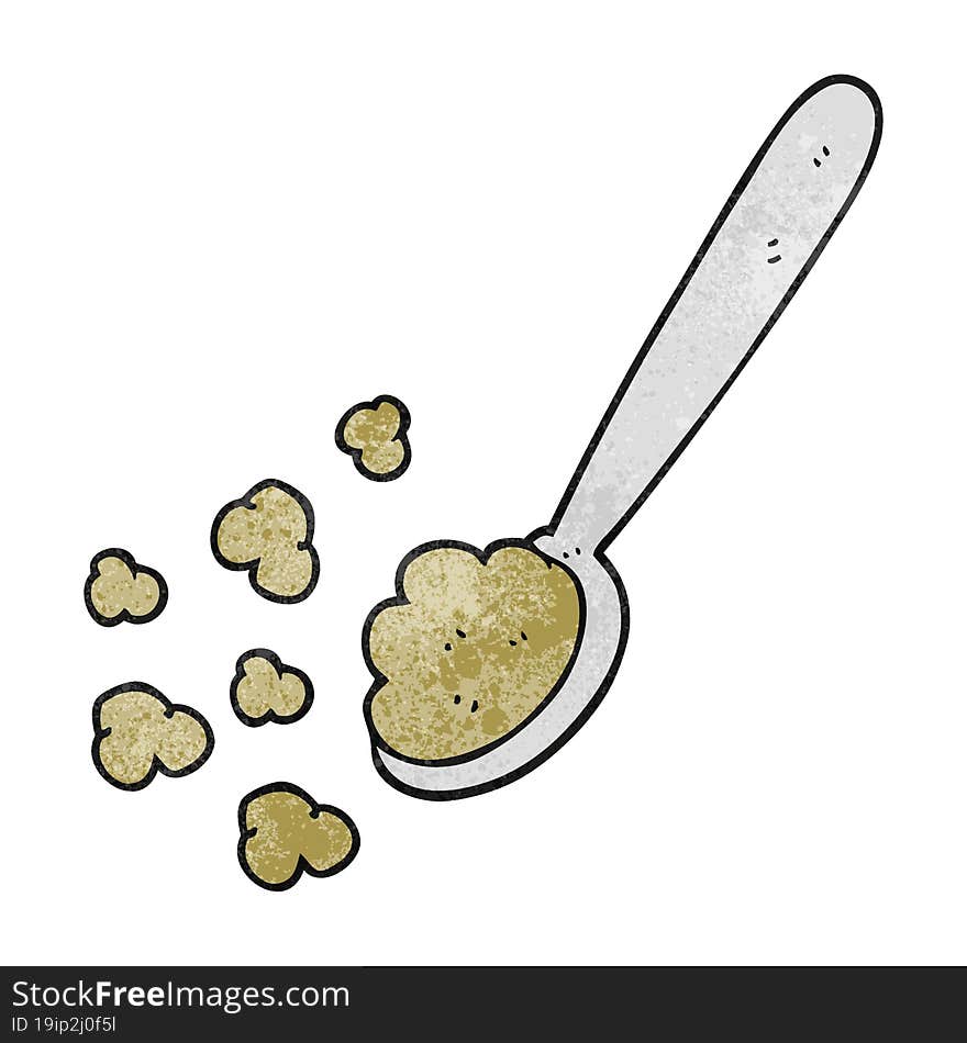 textured cartoon spoonful of food