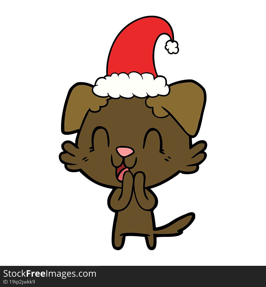 laughing cartoon christmas dog. laughing cartoon christmas dog