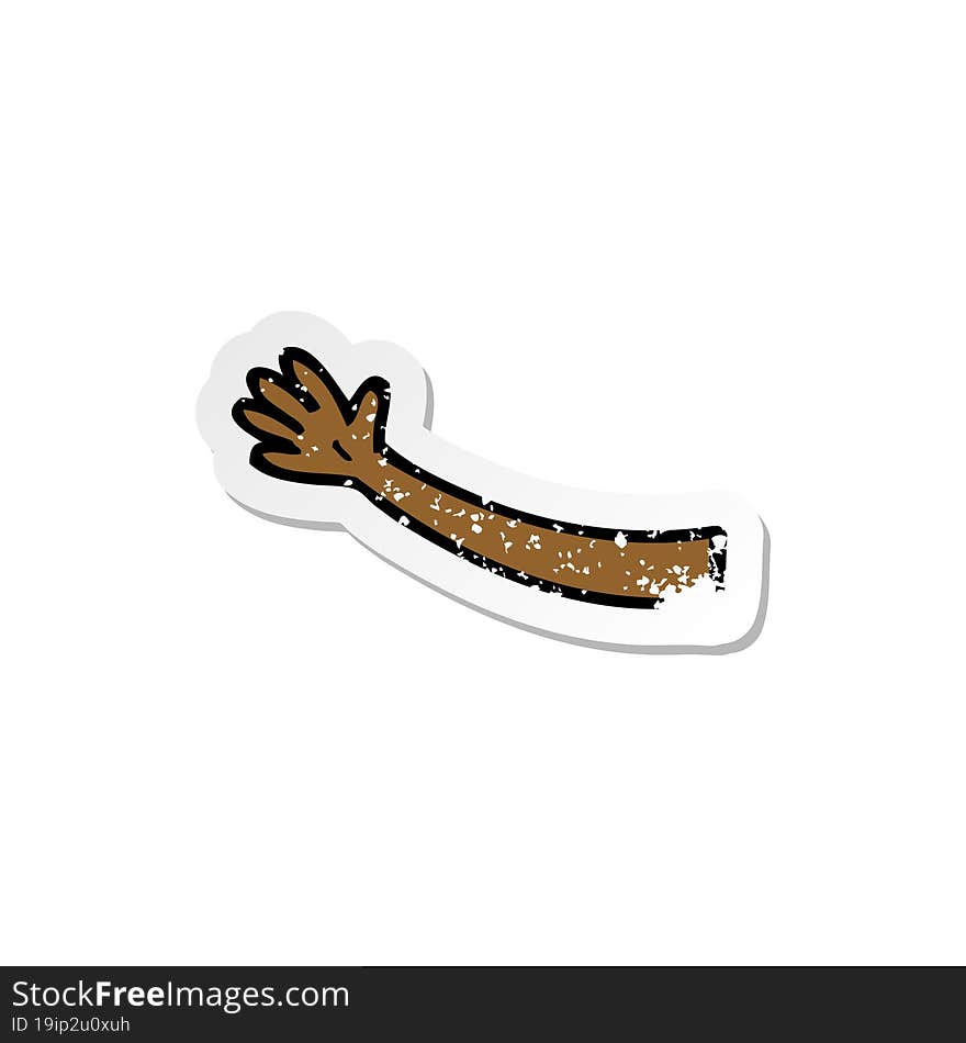 retro distressed sticker of a cartoon arm