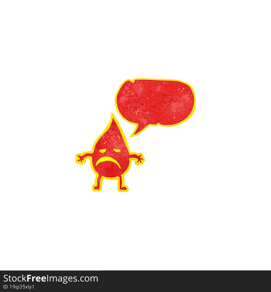 cartoon little flame with speech bubble