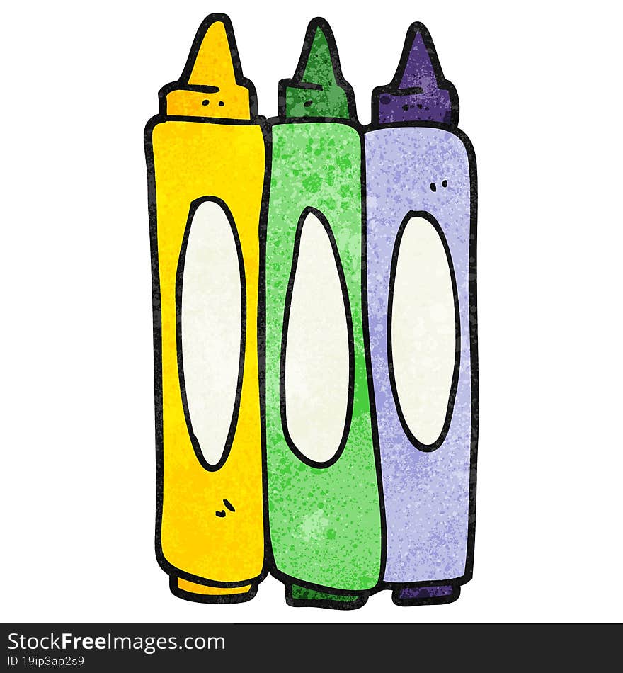 textured cartoon crayons