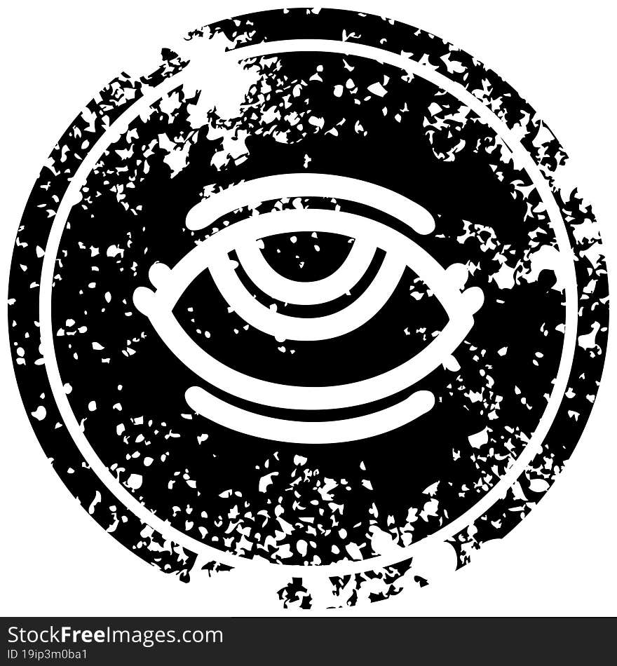 Eye Symbol Distressed Icon