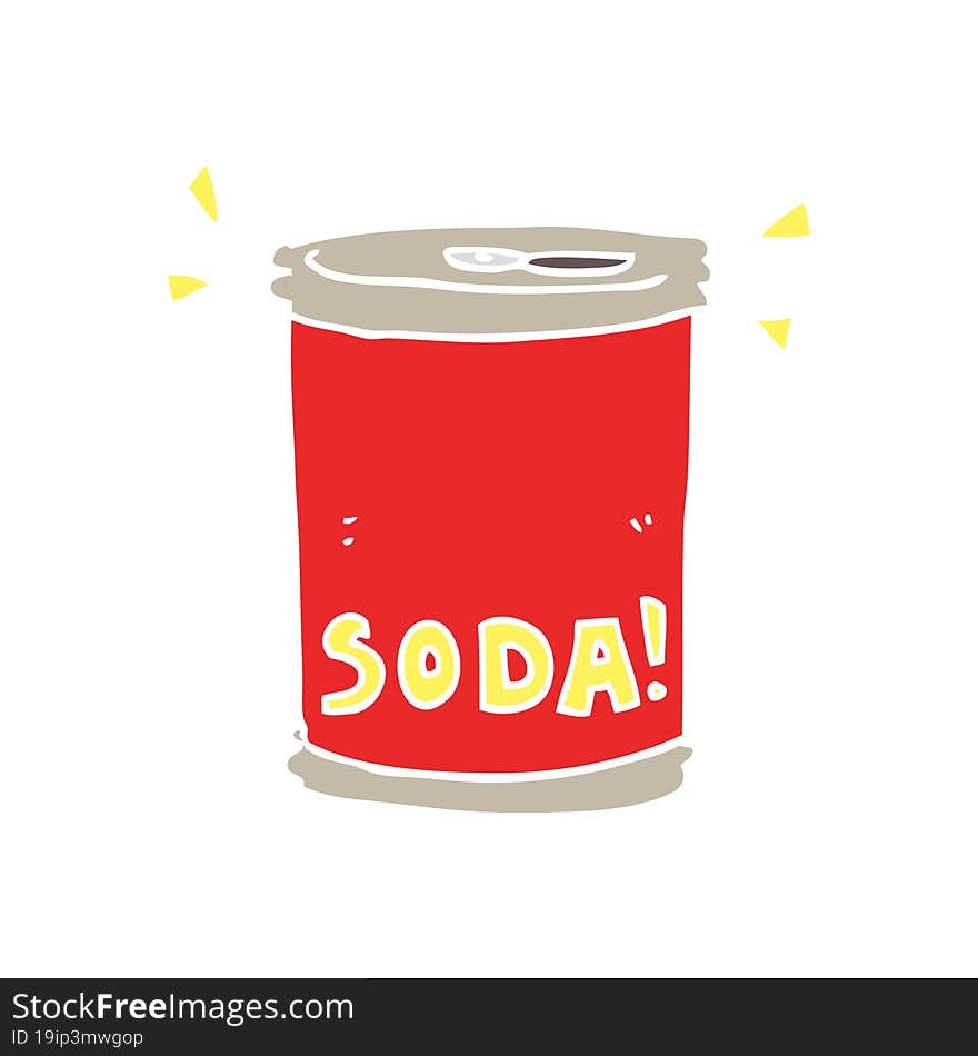 flat color style cartoon soda can