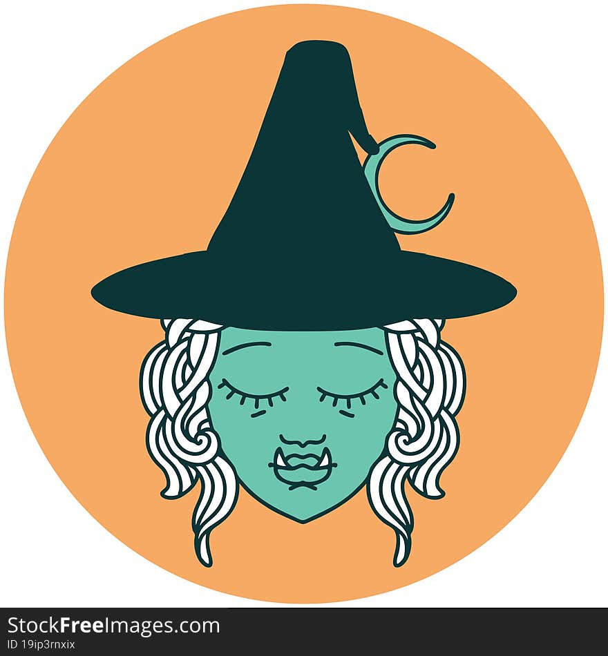 half orc witch character face icon