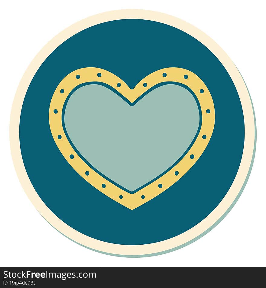 tattoo style sticker of a heart