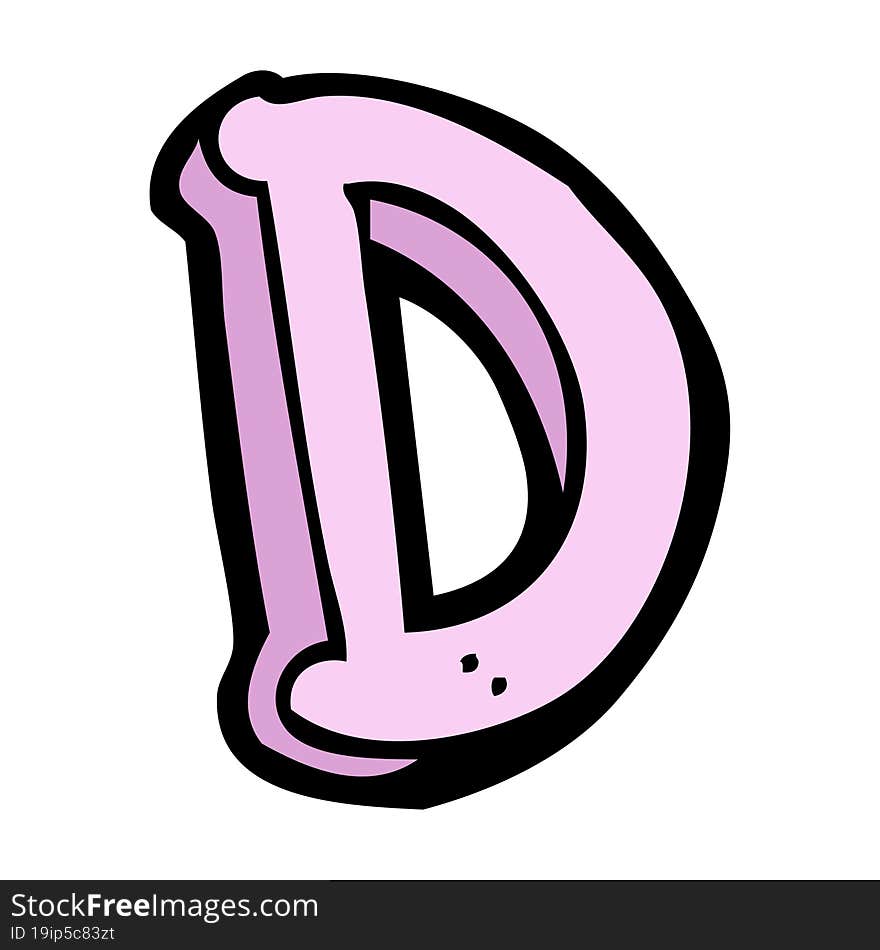 cartoon letter D