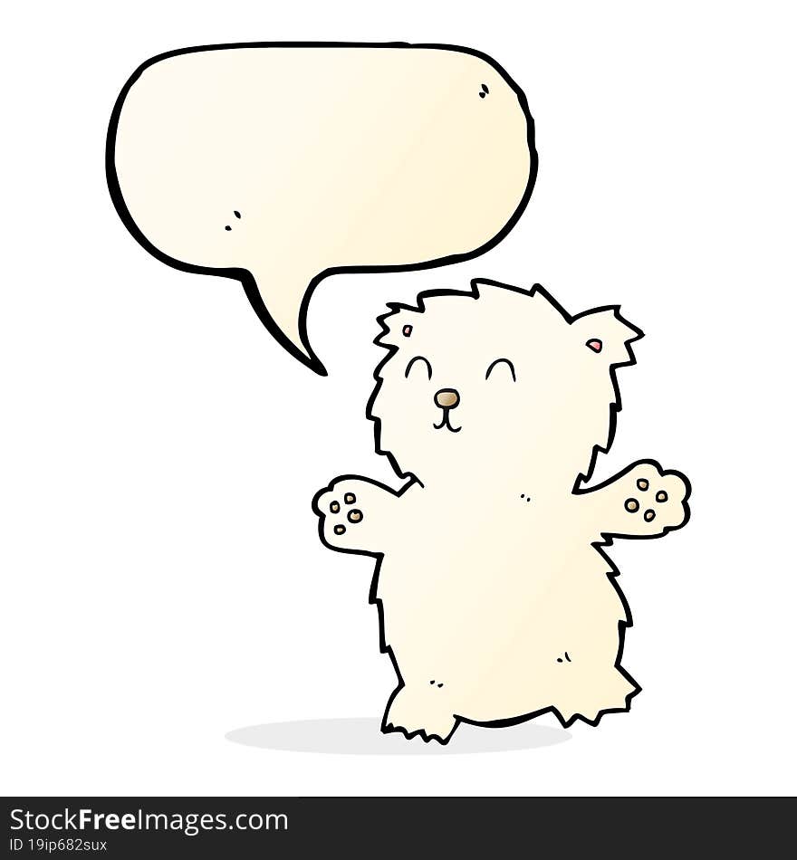 Cartoon Teddy Bear With Speech Bubble