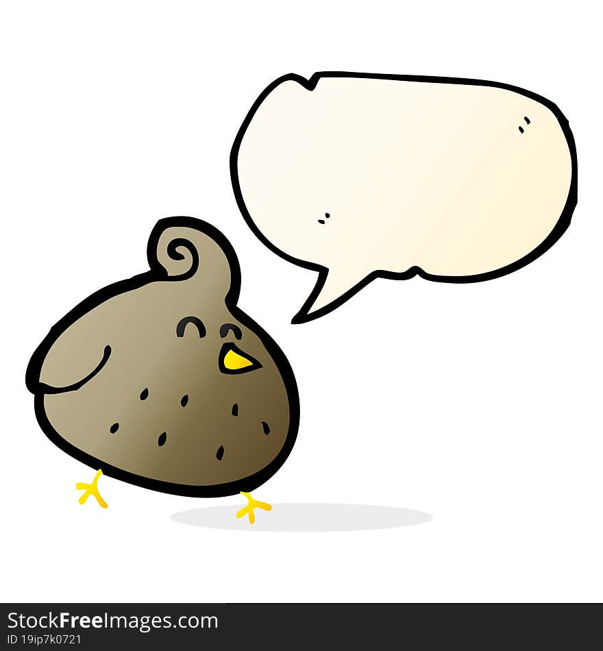 Cartoon Bird With Speech Bubble