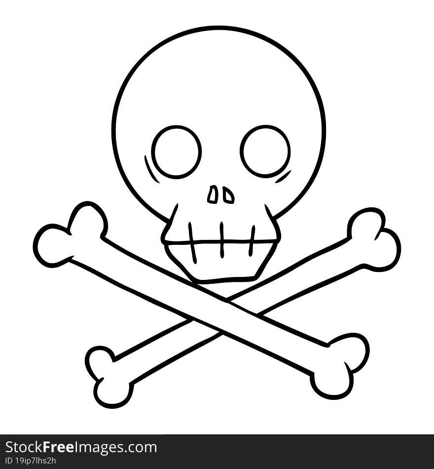 cartoon skull and crossbones. cartoon skull and crossbones