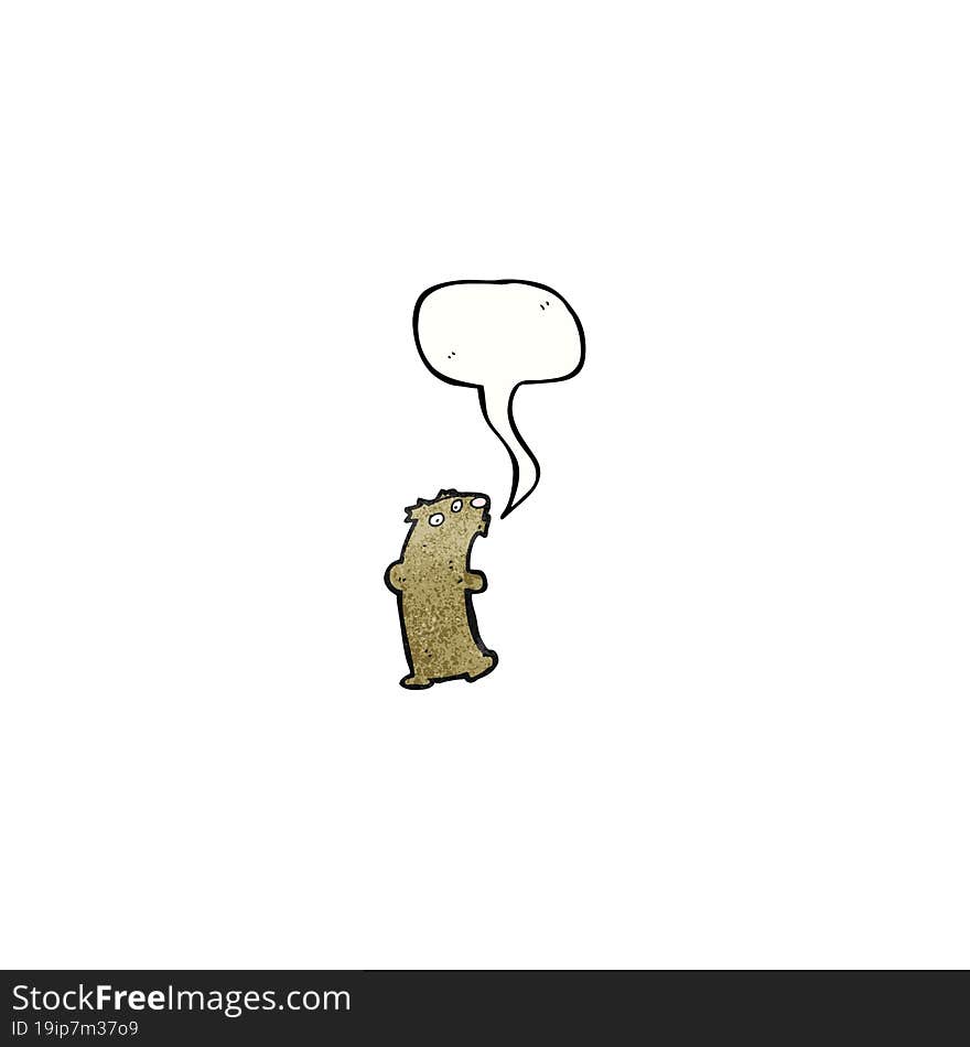 Funny Cartoon Bear With Speech Bubble