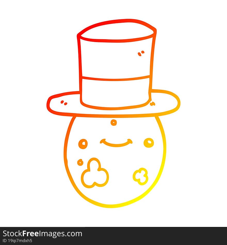 warm gradient line drawing cartoon posh egg