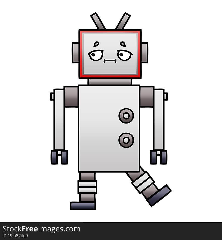 Gradient Shaded Cartoon Robot