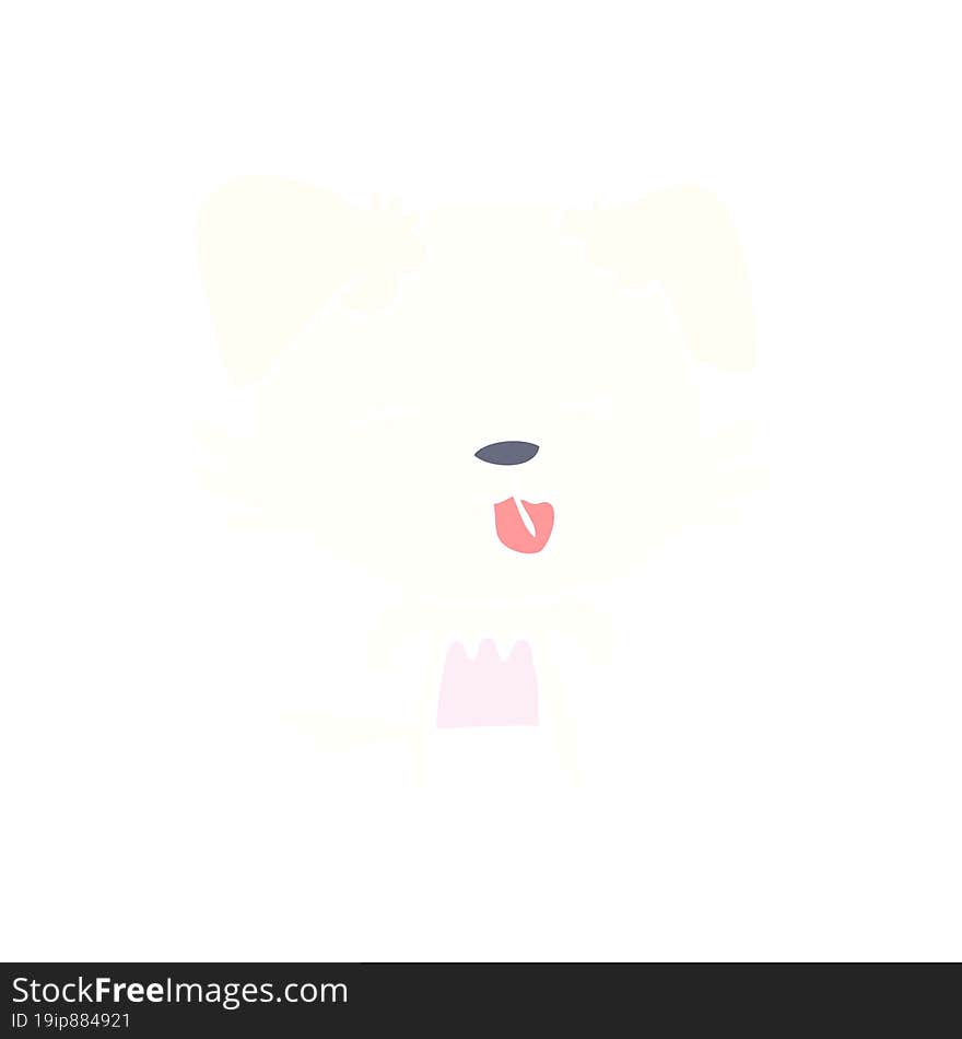 flat color style cartoon dog sticking out tongue