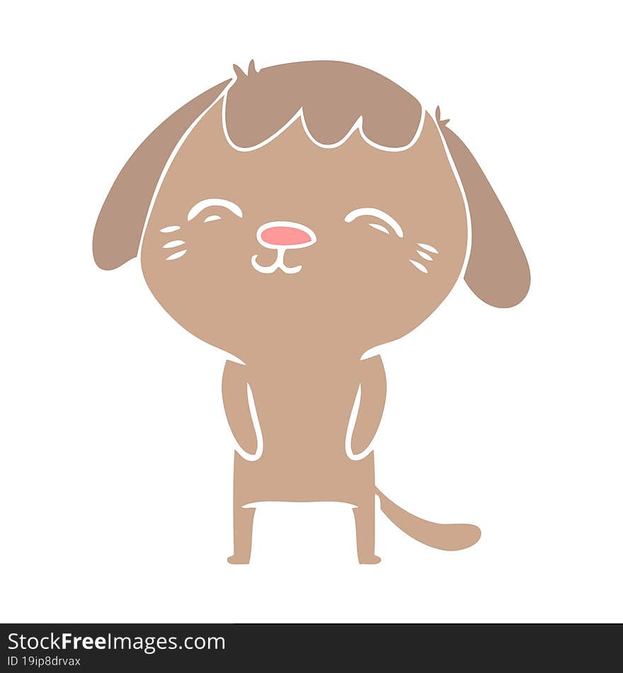 happy flat color style cartoon dog