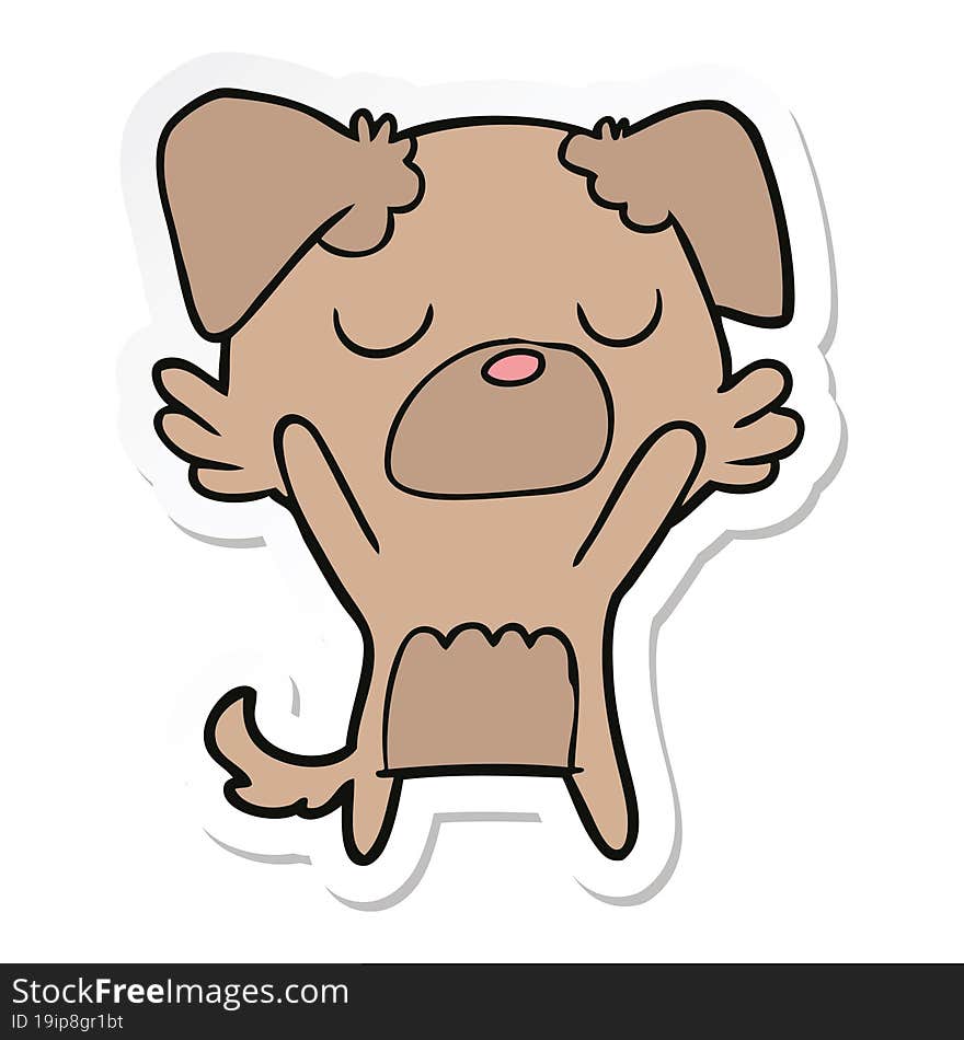 sticker of a cartoon dog