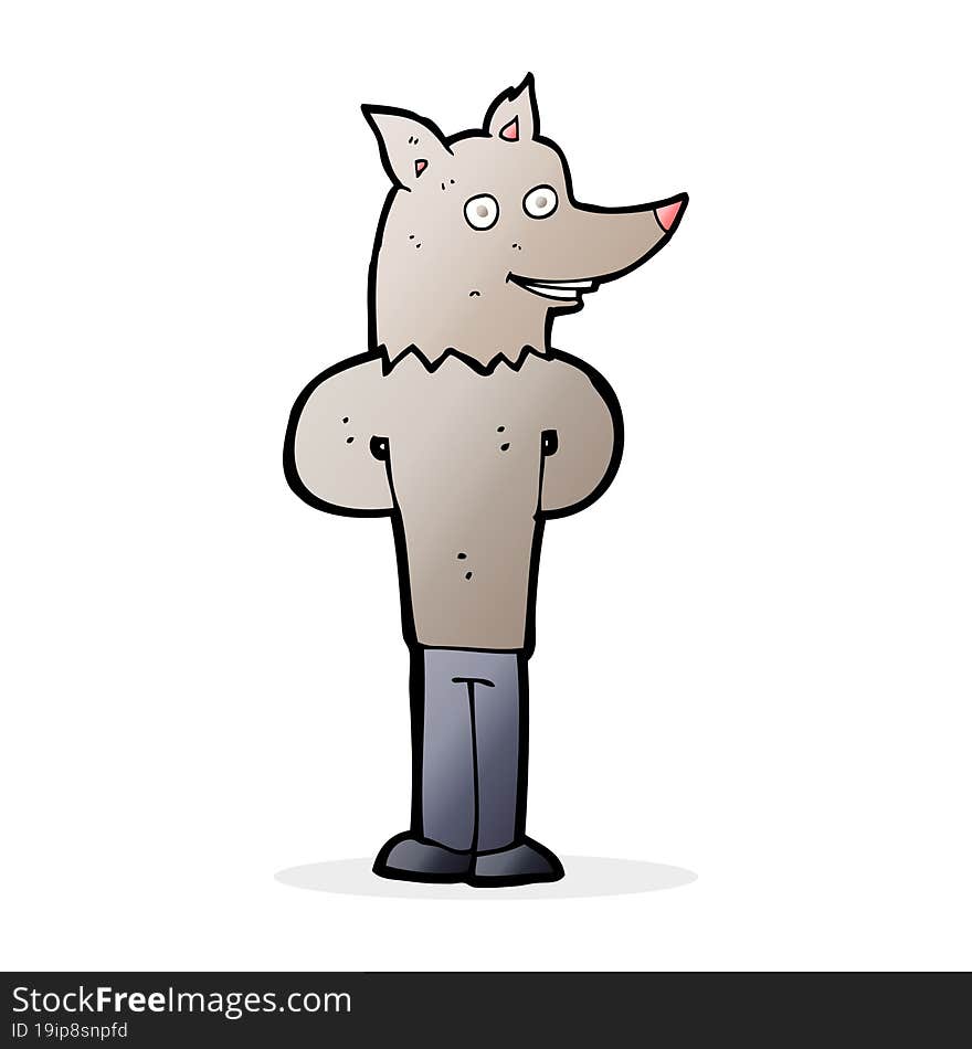 cartoon wolf man