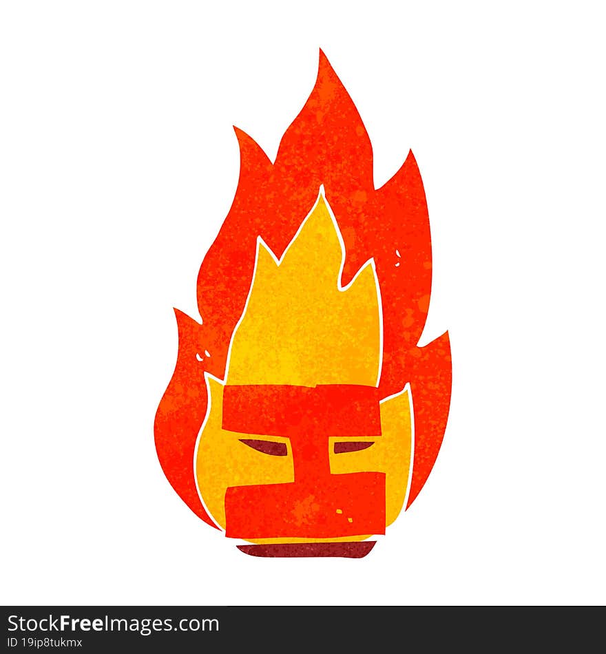 Retro Cartoon Flaming Letter I