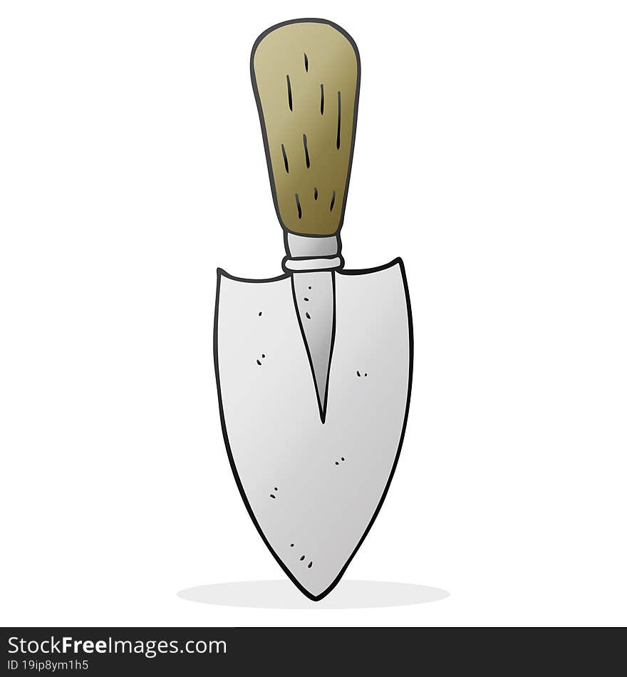 freehand drawn cartoon garden trowel