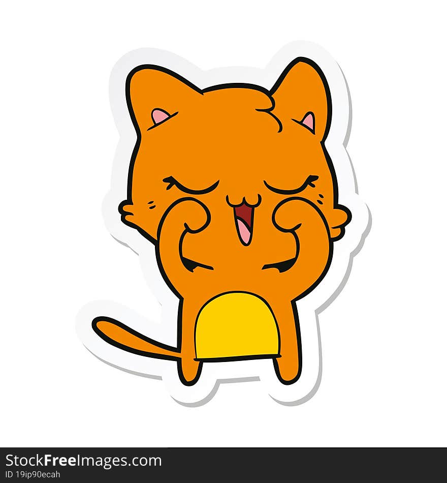 Sticker Of A Cartoon Cat