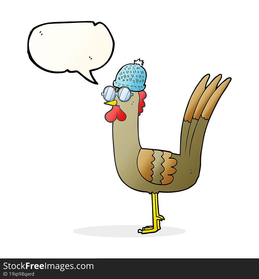 speech bubble cartoon chicken wearing disguise