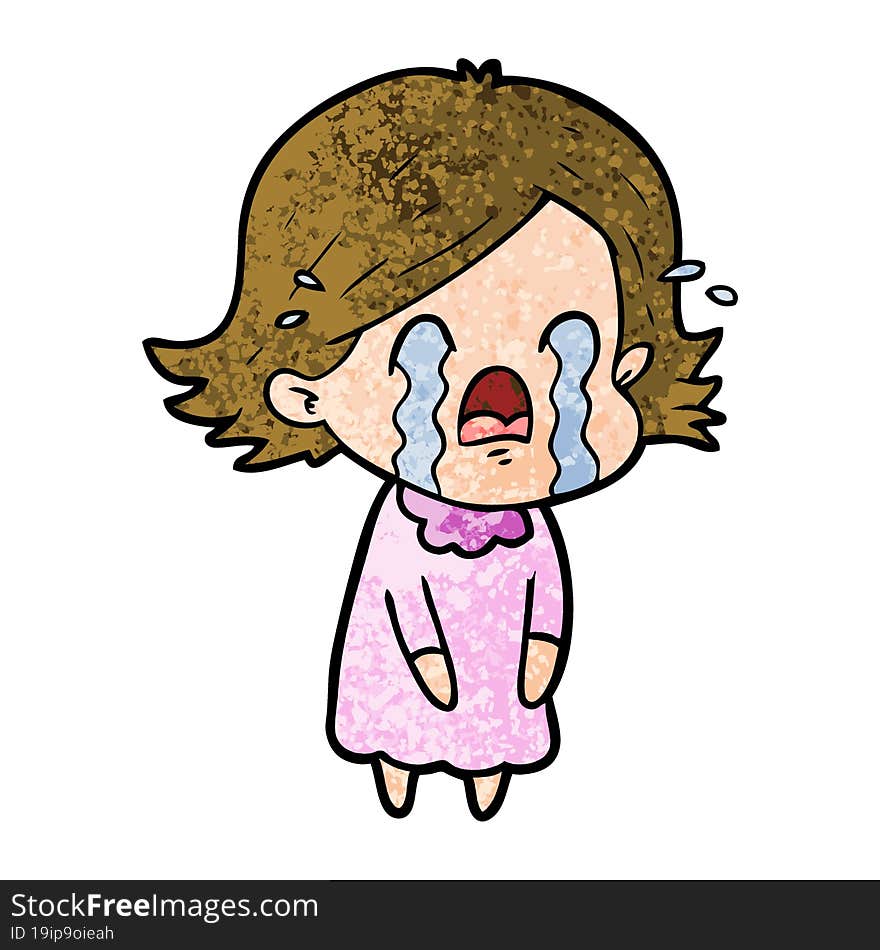 cartoon woman crying. cartoon woman crying