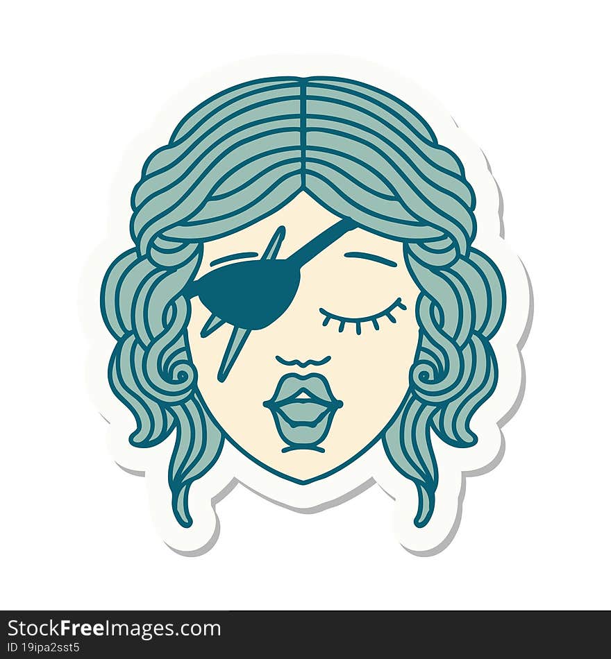 sticker of a human rogue character. sticker of a human rogue character