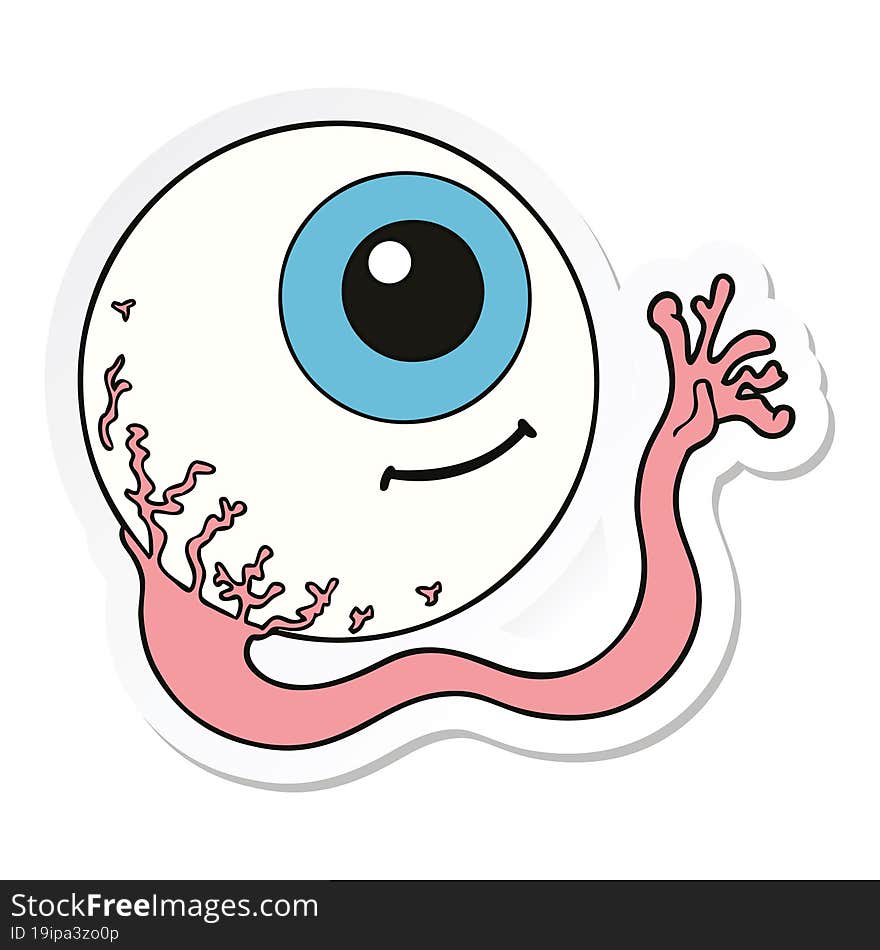 sticker of a cartoon eyeball