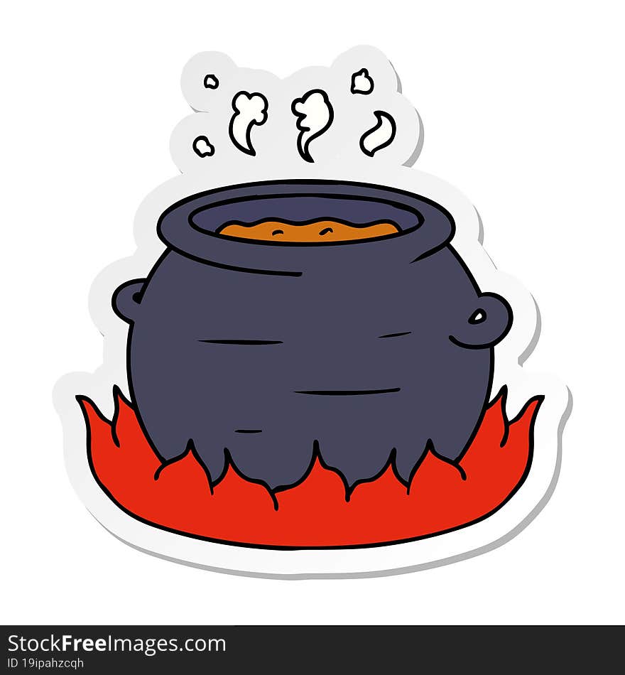 sticker cartoon doodle of a pot of stew