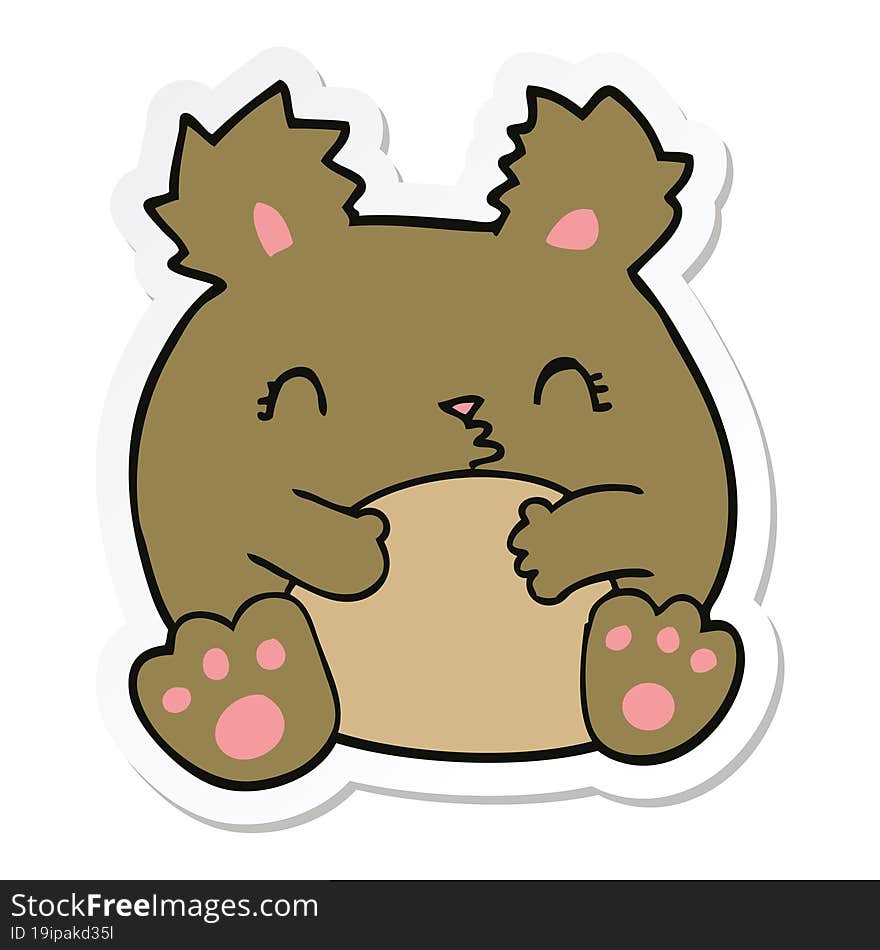 sticker of a cartoon bear