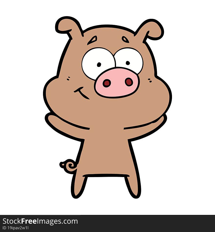 happy cartoon pig. happy cartoon pig