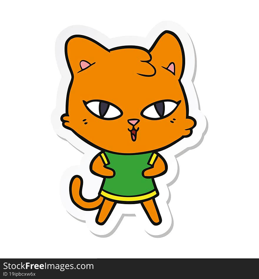 sticker of a cartoon cat