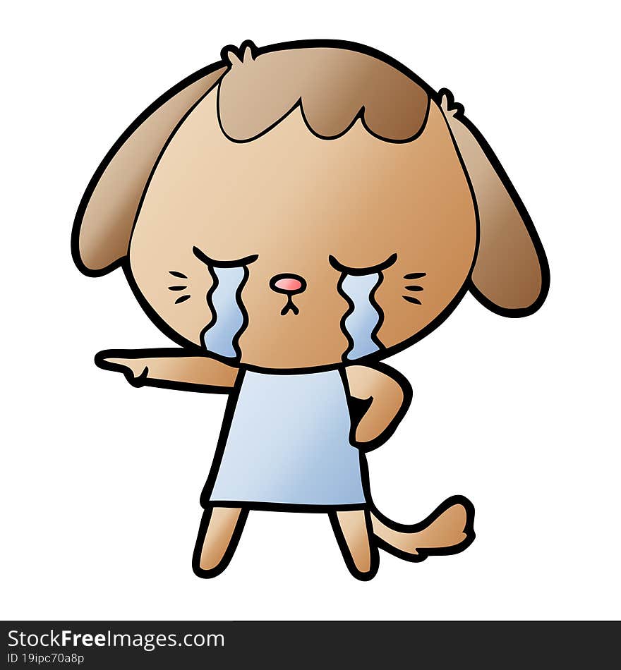 cartoon crying dog. cartoon crying dog