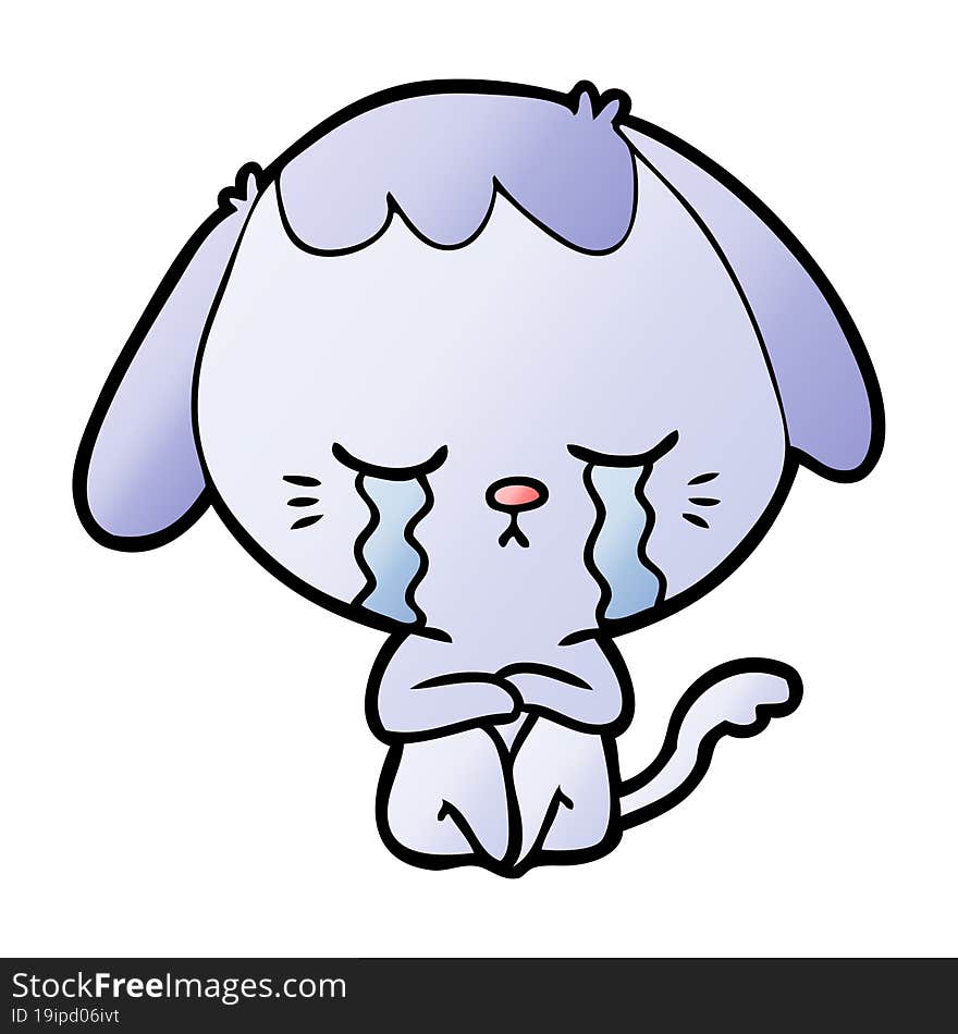 cartoon crying dog. cartoon crying dog